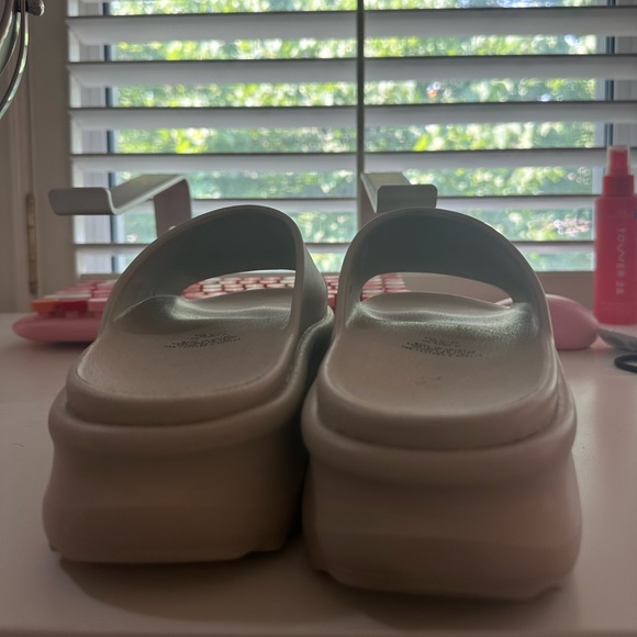 Beige Platform Slides - Picture 2 of 5
